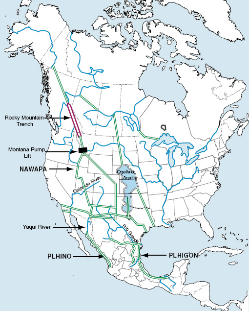 
Map of NAWAPA: North American Water and Power Alliance