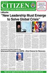 Vol 6 No 11 May/June 2009. LaRouche: 'New Leadership Must Emerge to Solve Global Crisis'