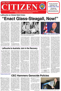 Vol 7 No 2 May/June 2010. LaRouche on Global Debt Crisis: 'Enact Glass-Steagall, Now!'